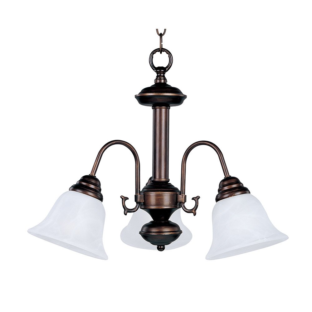 20" 3-Light Chandelier in Oil Rubbed Bronze with Marble Glass