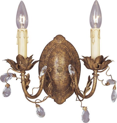 12" 2-Light Wall Sconce in Etruscan Gold