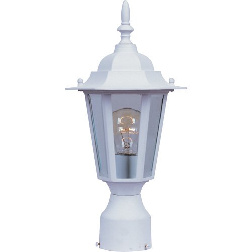 8" 1-Light Outdoor Pole/Post Lantern in White with Clear Glass