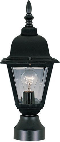6" 1-Light Outdoor Pole/Post Lantern in Black with Clear Glass