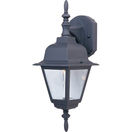 6" 1-Light Outdoor Wall Mount in Black with Clear Glass