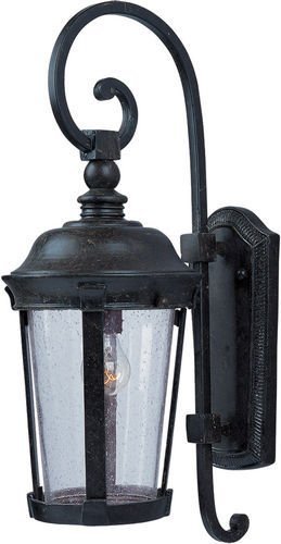 8" 1-Light Outdoor Wall Lantern in Bronze with Seedy Glass