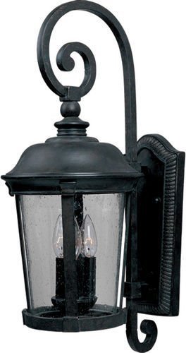 10" 3-Light Outdoor Wall Lantern in Bronze with Seedy Glass