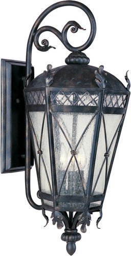 14 1/2" 5-Light Outdoor Wall Lantern in Artesian Bronze with Seedy Glass