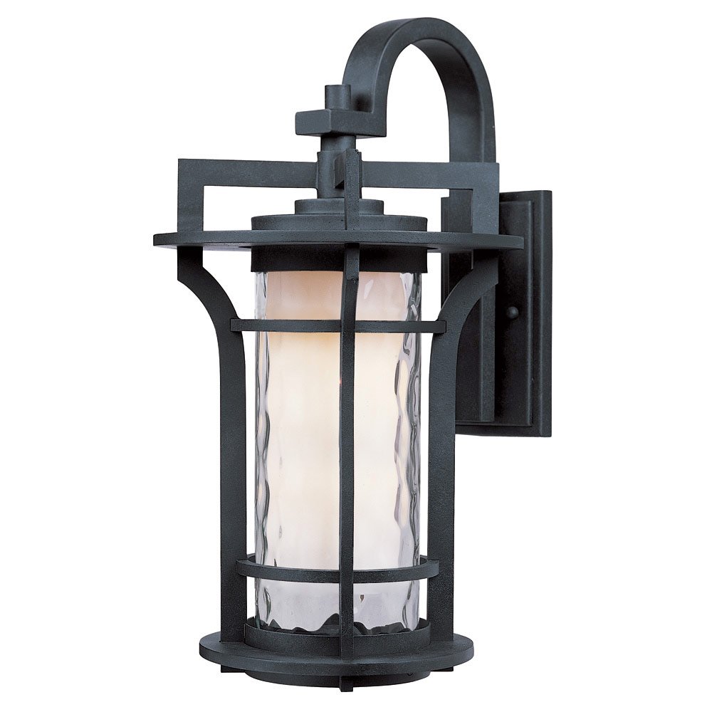 Outdoor Wall Lantern in Black Oxide with Water Glass Glass