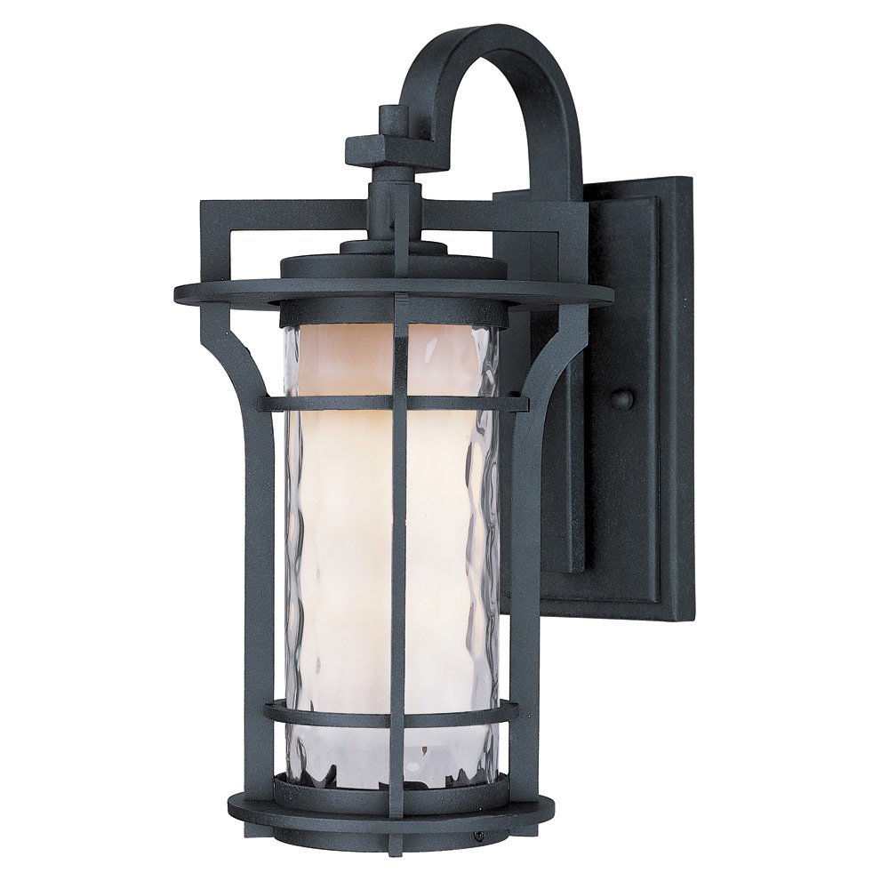 Outdoor Wall Lantern in Black Oxide with Water Glass Glass