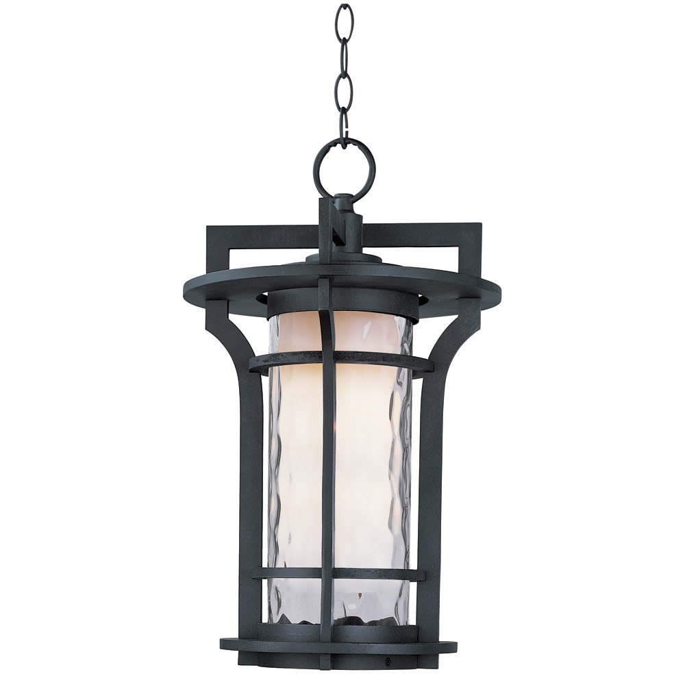 Outdoor Hanging Lantern in Black Oxide with Water Glass Glass
