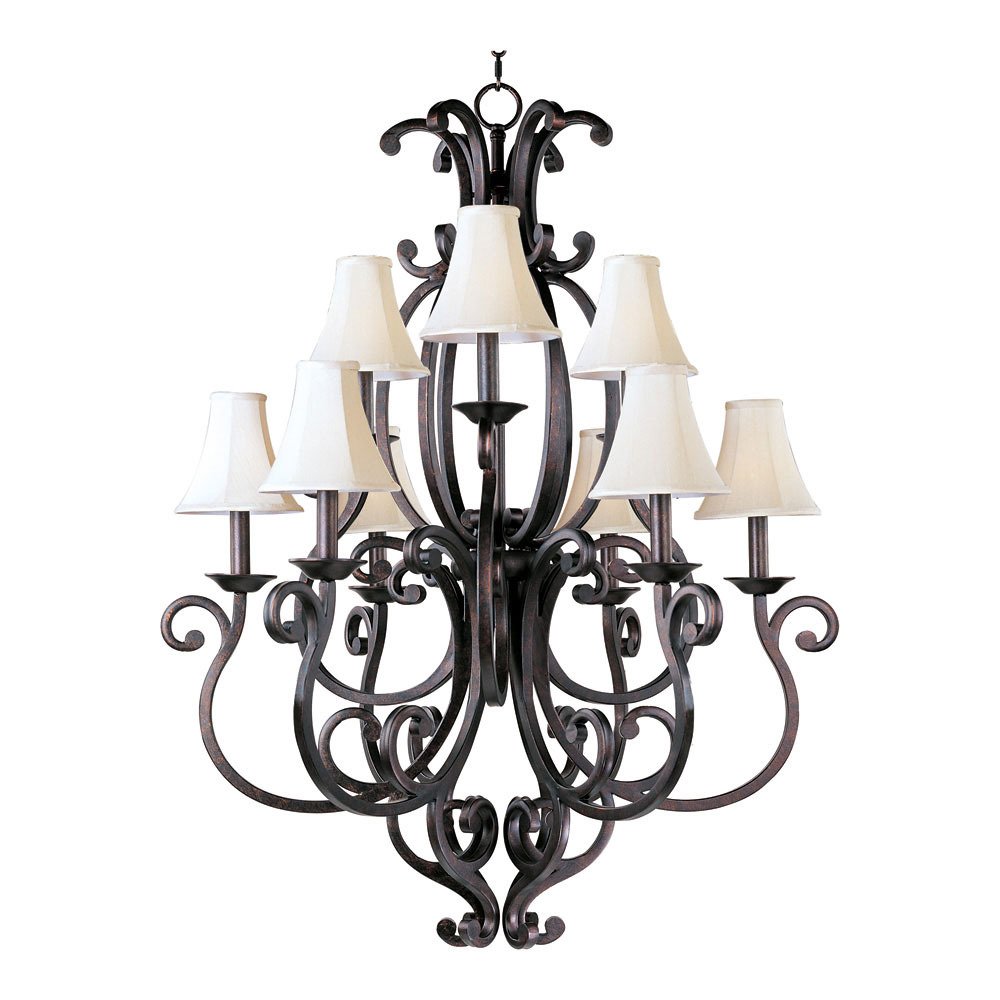 37 1/2" 9-Light Chandelier in Colonial Umber