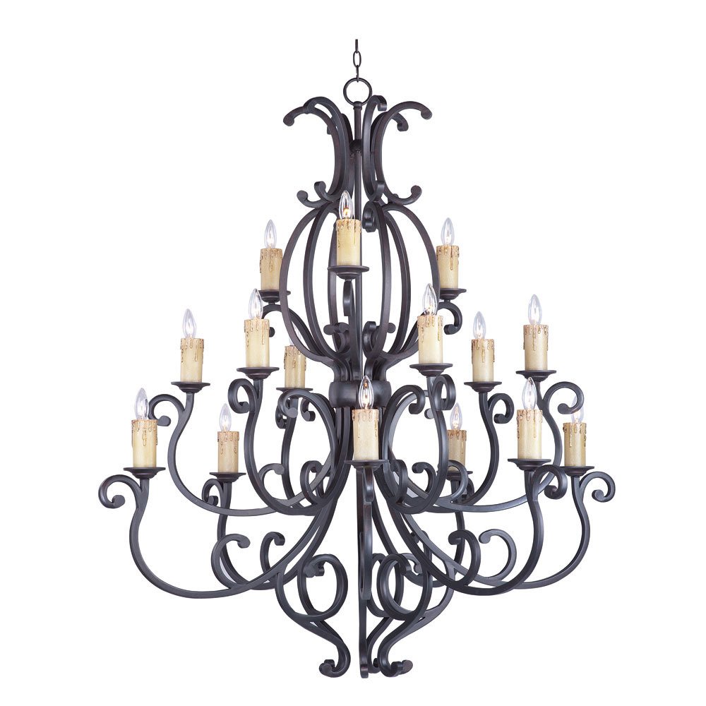 50 1/2" 15-Light Chandelier in Colonial Umber