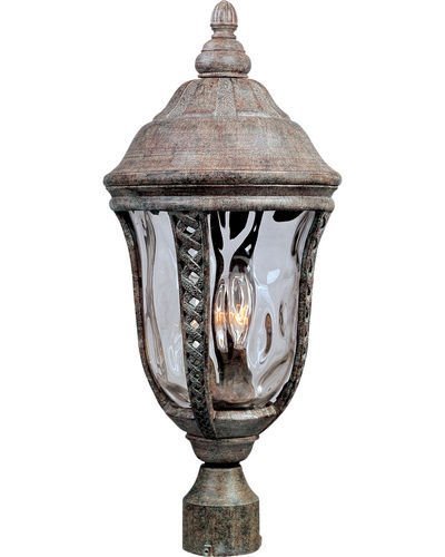 10" Whittier Cast 3-Light Outdoor Pole/Post Lantern in Earth Tone with Water Glass