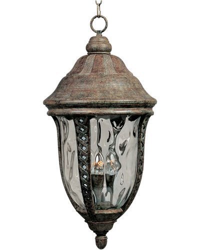 12" Whittier Cast 3-Light Outdoor Hanging Lantern in Earth Tone with Water Glass