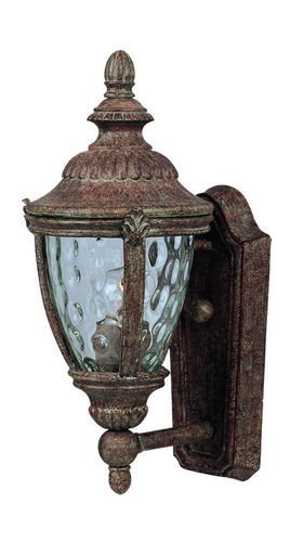 7" Cast 1-Light Outdoor Wall Lantern in Earth Tone with Water Glass
