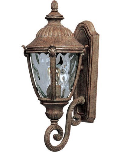 8 1/2" Cast 1-Light Outdoor Wall Lantern in Earth Tone with Water Glass