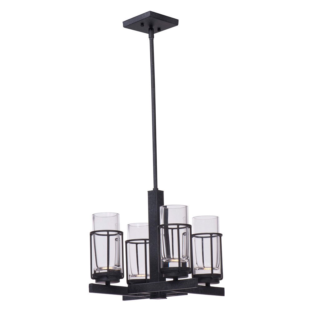 5 Light LED Chandelier in Anthracite with Clear Glass