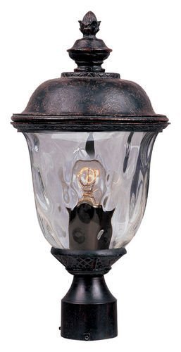 9" 1-LT Outdoor Pole/Post Lantern in Oriental Bronze with Water Glass