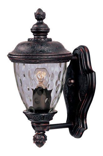 6" 1-Light Outdoor Wall Lantern in Oriental Bronze with Water Glass