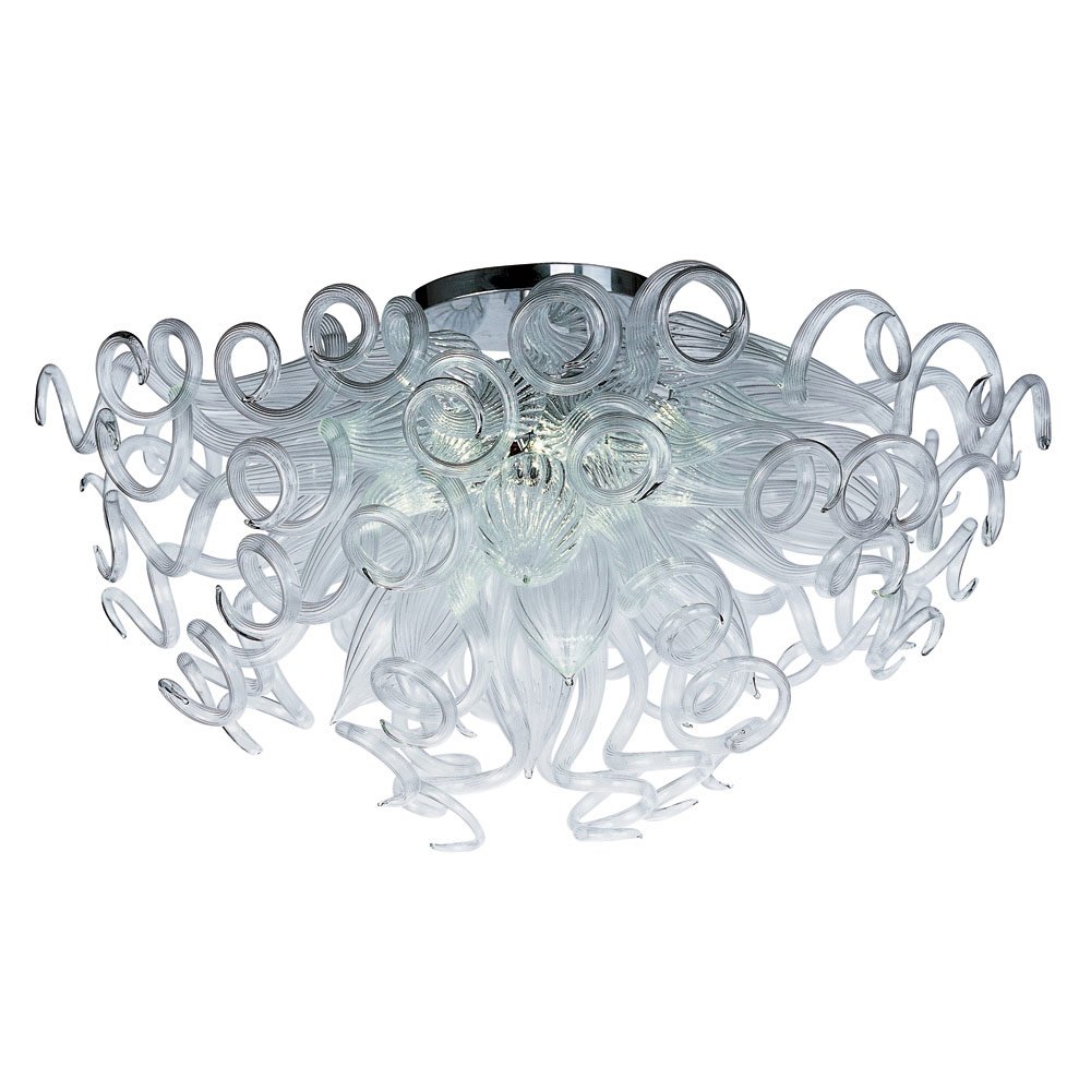 LED 12 Light Semi Flush Mount in Polished Chrome with Clear Glass