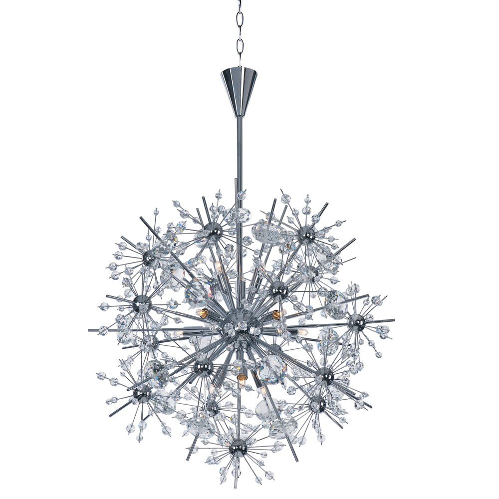 11 Light Chandelier in Polished Chrome with Beveled Crystal Glass