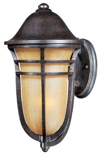 9 1/2" 1-Light Outdoor Wall Lantern in Artesian Bronze with Mocha Cloud Glass
