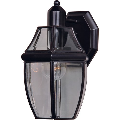 7" 1-Light Outdoor Wall Lantern in Burnished with Clear Glass