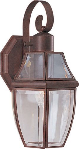 7" 1-Light Outdoor Wall Lantern in Pewter with Clear Glass
