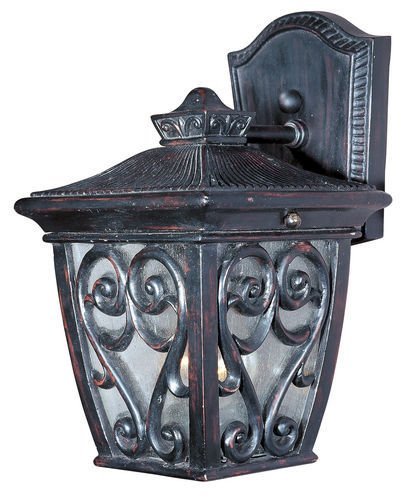 6 1/2" 1-Light Outdoor Wall Lantern in Oriental Bronze with Seedy Glass