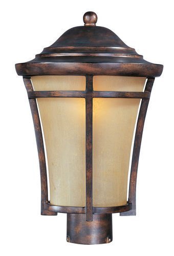 10" 1-Light Outdoor Pole/Post Lantern in Copper Oxide with Golden Frost Glass