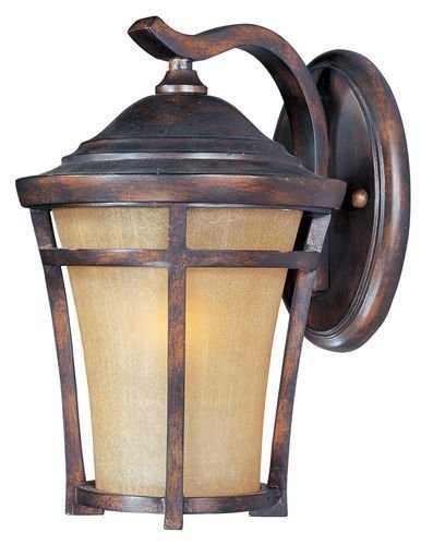 10" 1-Light Outdoor Wall Lantern in Copper Oxide with Golden Frost Glass