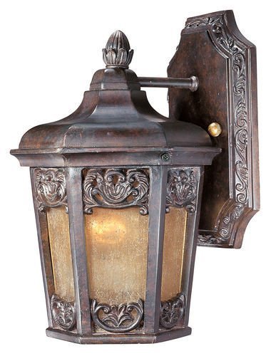 7 1/2" 1-Light Outdoor Wall Lantern in Colonial Umber with Night Shade Glass