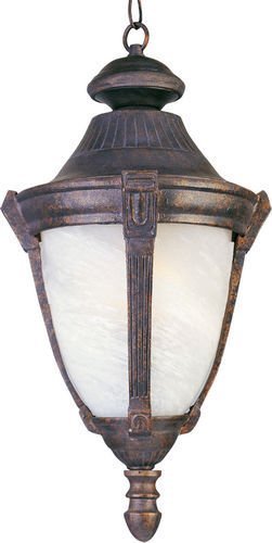 13" Cast 1-Light Outdoor Hanging Lantern in Empire Bronze with Marble Glass