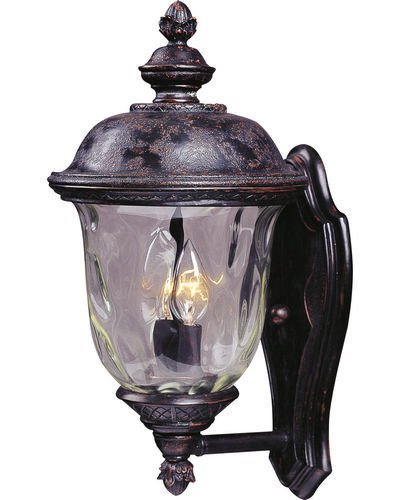 9" 2-Light Outdoor Wall Lantern in Oriental Bronze with Water Glass