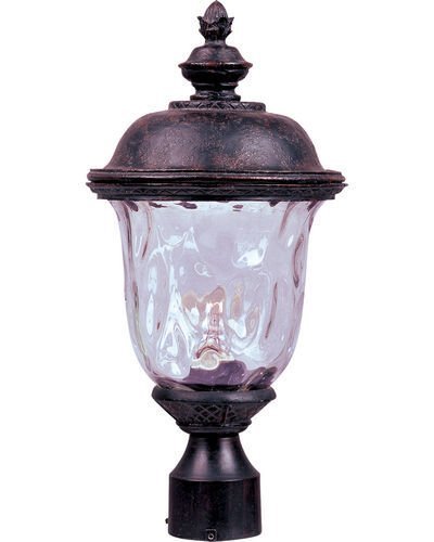 9" 1-Light Outdoor Pole/Post Lan in Oriental Bronze with Water Glass