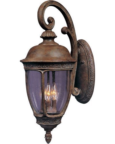 10" 3-Light Outdoor Wall Lantern in Sienna with Seedy Glass