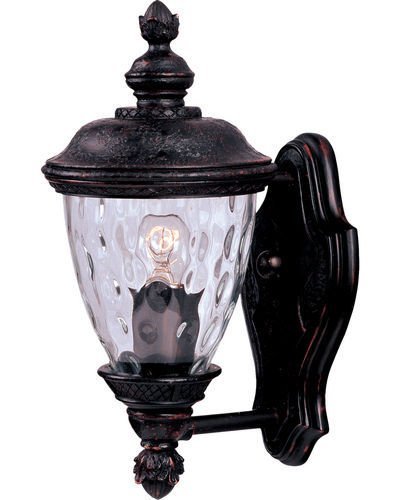6" 1-Light Outdoor Wall Lantern in Oriental Bronze with Water Glass