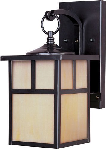 6" 1-Light Outdoor Wall Lantern in Burnished with Honey Glass