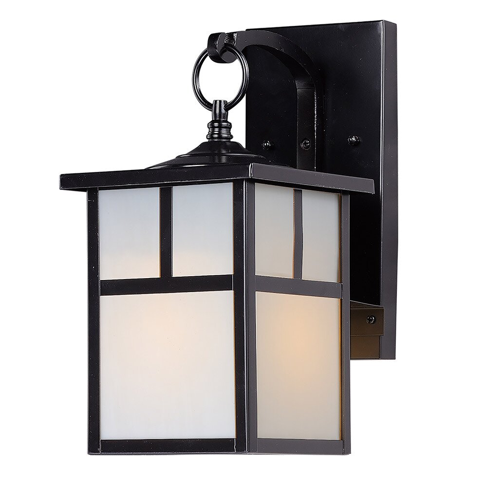 6" 1-Light Outdoor Wall Lantern in Black with White Glass