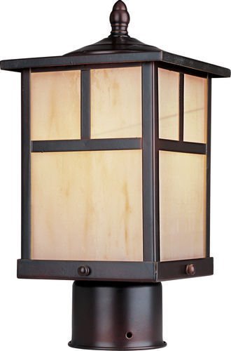 6" 1-LT Outdoor Pole/Post Lantern in Burnished with Honey Glass