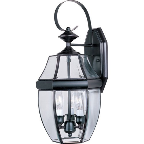 9 1/2" 3-Light Outdoor Wall Lantern in Burnished with Clear Glass