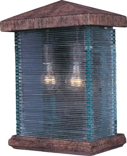 12" 2-Light Outdoor Wall Lantern in Earth Tone with Clear Glass