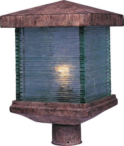 10" 1-Light Outdoor Pole/Post Lantern in Earth Tone with Clear Glass