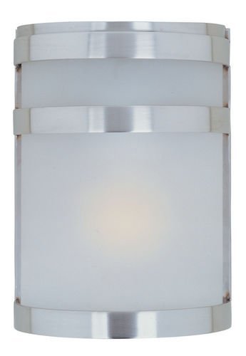 6" 1-Light Outdoor Wall Lantern in Stainless Steel with Frosted Glass