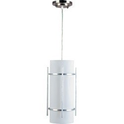 Luna LED 1-Light Outdoor Hanging Lantern in Brushed Metal