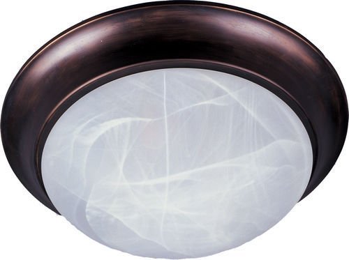 14" 2-Light Flush Mount in Oil Rubbed Bronze with Marble Glass