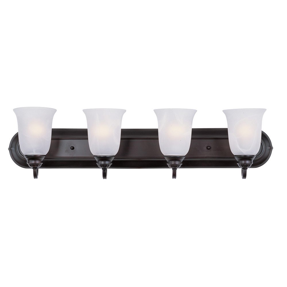 Quadruple Bath Vanity in Oil Rubbed Bronze with Marble Glass