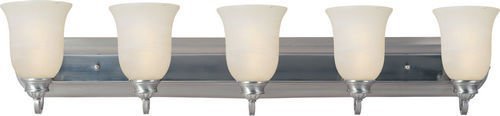 36" 5-Light Bath Vanity in Satin Nickel with Marble Glass