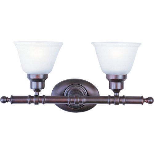 19 1/2" 2-Light Bath Vanity in Oil Rubbed Bronze with Frosted Glass