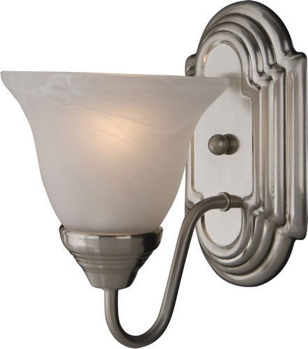 6" 1-Light Wall Sconce in Satin Nickel with Marble Glass
