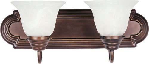 18" 2-Light Bath Vanity in Oil Rubbed Bronze with Marble Glass