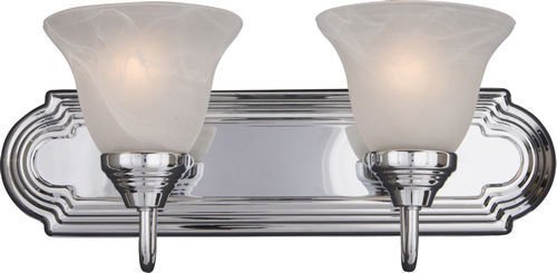 18" 2-Light Bath Vanity in Polished Chrome with Marble Glass