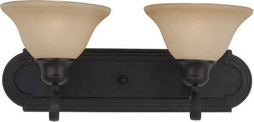 18" 2-Light Bath Vanity in Oil Rubbed Bronze with Wilshire Glass